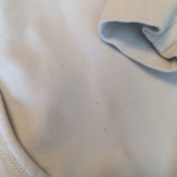 American Eagle Hoodie Sweatshirt Mens Small Blue Cream Spell Out Logo VTG Y2K - Picture 2 of 9